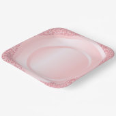 Assiettes En Carton Parties scintillant d'or rose moderne Couleur élég (Angulaire)