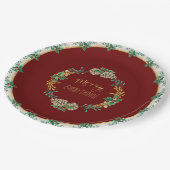 Assiettes En Carton Parties scintillant d'or rouge Noël Joyeux tout Ho (Angle)