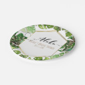 Assiettes En Carton Parties scintillant d'or Sparkle Glam Tropical Feu (Angle)