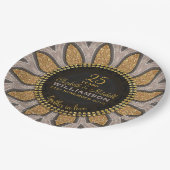 Assiettes En Carton Parties scintillant d'or tournesol Anniversaire mo (Angle)