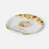 Assiettes En Carton Parties scintillant d'or Tournesol Citrouille 1ère (Angle)