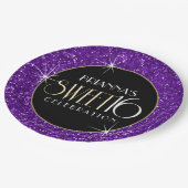 Assiettes En Carton Parties scintillant douce 16 Faux violet (Angle)