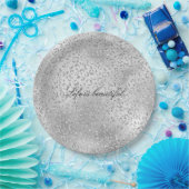 Assiettes En Carton Parties scintillant Empreinte de léopard argent Lu (Fête)