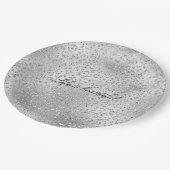 Assiettes En Carton Parties scintillant Empreinte de léopard argent Lu (Angle)