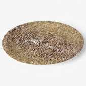 Assiettes En Carton Parties scintillant Empreinte de léopard Gold Pink (Angle)