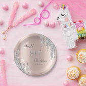 Assiettes En Carton Parties scintillant en argent Rose Gold 80e (Fête)