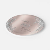Assiettes En Carton Parties scintillant en argent Rose Gold 80e (Angle)