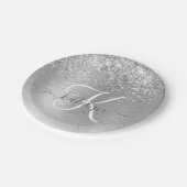 Assiettes En Carton Parties scintillant en métal brossé argenté Nom du (Angle)