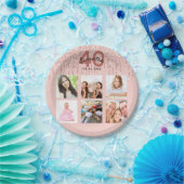 Assiettes En Carton parties scintillant en or rose de 40e anniversaire (Fête)