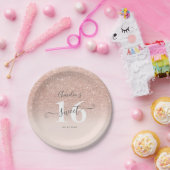 Assiettes En Carton parties scintillant en or rose sombre rose brilla (Fête)