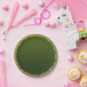 Assiettes En Carton Parties scintillant en or trempé vert Glam Sparkle (Fête)
