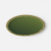 Assiettes En Carton Parties scintillant en or trempé vert Glam Sparkle (Angle)