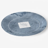 Assiettes En Carton Parties scintillant en pierre Mariage Dusty Blue I (Angle)