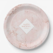 Assiettes En Carton Parties scintillant en pierre Rose Mariage Gold ID (Devant)