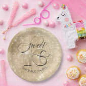 Assiettes En Carton Parties scintillant et brillant 16 Gold ID675 (Fête)