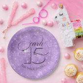 Assiettes En Carton Parties scintillant et brille Quinceanera Violet I (Fête)