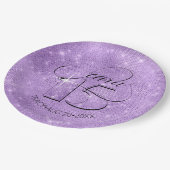 Assiettes En Carton Parties scintillant et brille Quinceanera Violet I (Angle)