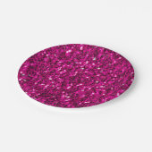 Assiettes En Carton Parties scintillant étincelante rose chaud (Angle)