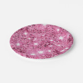 Assiettes En Carton Parties scintillant Étoiles roses chaudes (Angle)