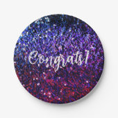 Assiettes En Carton Parties scintillant fausse et vos félicitations (Devant)