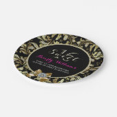 Assiettes En Carton Parties scintillant Faux & Dentelle Or Sur Black S (Angle)
