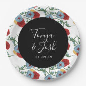 Assiettes En Carton Parties scintillant Florale mexicaine Mariage de p (Devant)