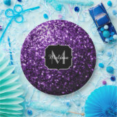Assiettes En Carton Parties scintillant foncé violet faux brillant sci (Fête)