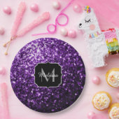 Assiettes En Carton Parties scintillant foncé violet faux brillant sci (Fête)