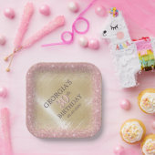 Assiettes En Carton Parties scintillant Glam Rose Gold Anniversaire (Fête)