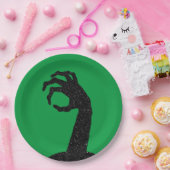 Assiettes En Carton Parties scintillant Halloween à main Zombie (Fête)