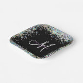 Assiettes En Carton Parties scintillant holographique Rainbow Pastels (Angulaire)