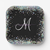 Assiettes En Carton Parties scintillant holographique Rainbow Pastels (Recto)