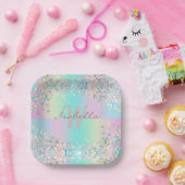 Assiettes En Carton Parties scintillant holographique Unicorn (Fête)