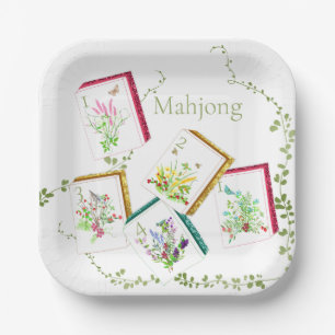 Assiettes En Carton Parties scintillant Mahjong Carreaux Plaque en pap