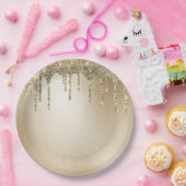 Assiettes En Carton Parties scintillant métal or Élégant  (Fête)