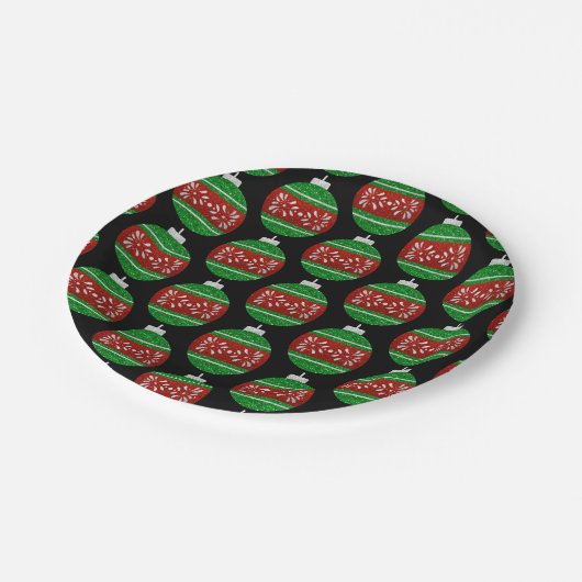 Assiettes En Carton Parties scintillant Noël Ornement Motif (Angle)