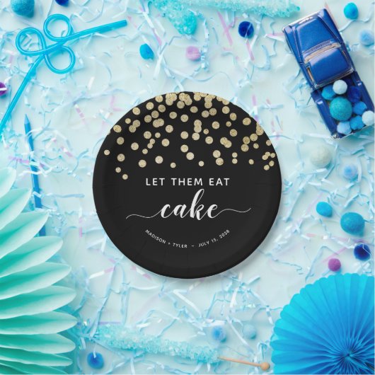 Assiettes En Carton Parties scintillant Noir & Or Les Laisser Manger M (Fête)