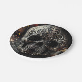 Assiettes En Carton Parties scintillant noire Glam Sparkle crâne gothi (Angle)