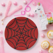 Assiettes En Carton Parties scintillant noire Spiderweb (Fête)