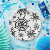 Assiettes En Carton Parties scintillant noire Spiderweb Halloween (Fête)