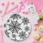 Assiettes En Carton Parties scintillant noire Spiderweb Halloween (Fête)