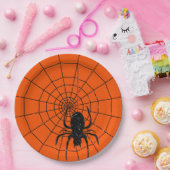 Assiettes En Carton Parties scintillant noire Spiderweb Halloween (Fête)
