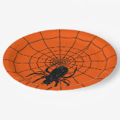 Assiettes En Carton Parties scintillant noire Spiderweb Halloween (Angle)