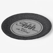 Assiettes En Carton Parties scintillant noire SURPRISE Fête d'annivers (Angle)