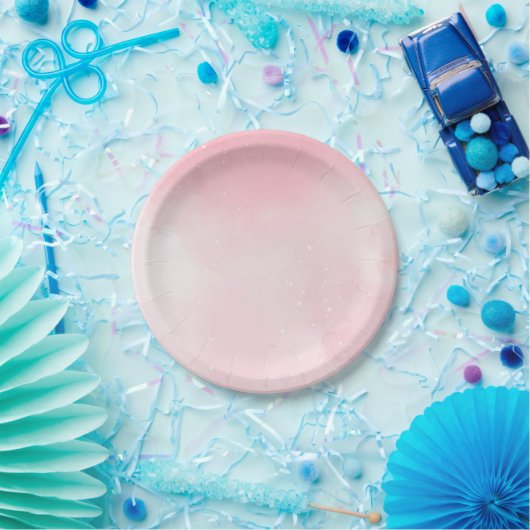 Assiettes En Carton Parties scintillant nuages roses (Fête)