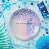 Assiettes En Carton Parties scintillant Ombre rose violet Unicorn (Fête)