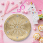 Assiettes En Carton Parties scintillant Or de luxe Snowflake Diamond (Fête)