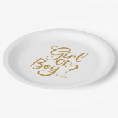 Assiettes En Carton Parties scintillant or fille ou garçon Révélation (Angle)