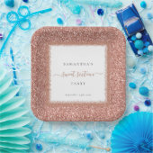 Assiettes En Carton Parties scintillant or rose Nom Date Sweet sixteen (Fête)