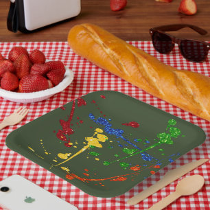 Assiettes En Carton Parties scintillant Paintball Party Paint Splatter